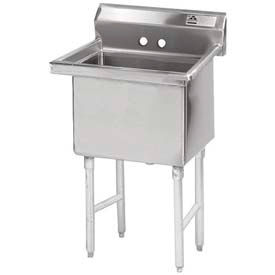 NSF Fabricated 1 Compartment Sink, 18L x 18W Bowl, 9 Splash, 18Ga.