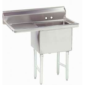 NSF Fabricated 1 Compartment Sink, 18H Left Drainboard