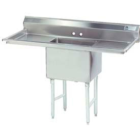 NSF Fabricated 1 Compartment Sink, 18H Left & Right Drainboards