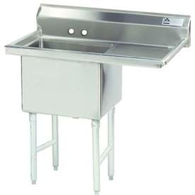 NSF Fabricated 1 Compartment Sink, 18H Right Drainboard