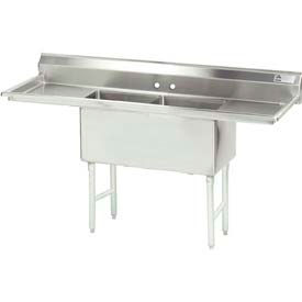 NSF Fabricated 2 Compartment Sink, 18 Left & Right Drainboards
