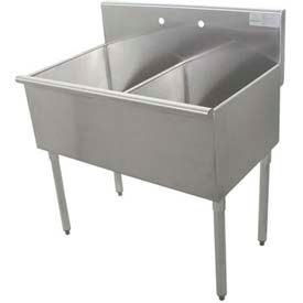 Budget Kitchen Sink, 2 Compartment, 24L x 24W Bowl, 430 Stainless Steel