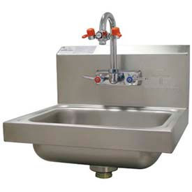 Hand Sink With Eye Wash Faucet, 17-1/4"L x 15-1/4"W x 13"H Overall