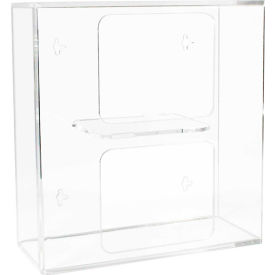 Double Side Loading Acrylic Glove Box Holder, 10"W x 4"D x 10"H