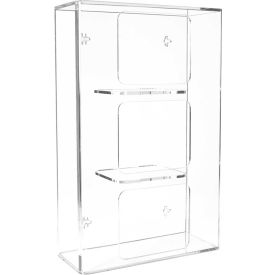 Triple Side Loading Acrylic Glove Box Holder, 10"W x 4"D x 16"H