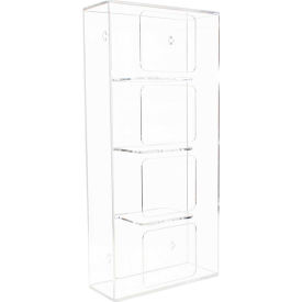 Quadruple Side Loading Acrylic Glove Box Holder, 10"W x 4"D x 20"H