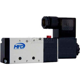 Pilot Solenoid Valve, 5 Port, 2 Pos, Single, 1/4" NPT, 24VDC, Cv=1.4