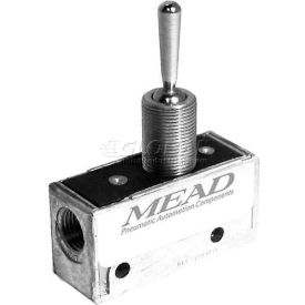Air Valve MV-35, 3 Port, 2 Pos, Manual, 1/8" NPTF Port, Flip Toggle Actuator, Detent Ret.