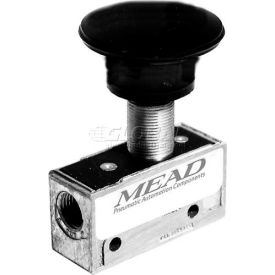 Air Valve MV-140, 3 Port, 2 Pos, Manual, 1/8" NPTF Port, Palm Actuator