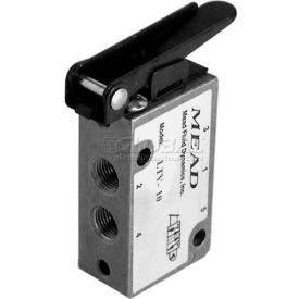 5 Port, 2 Pos, Manual Air Valve, 1/8" NPTF Port, Straight Leaf Actuator