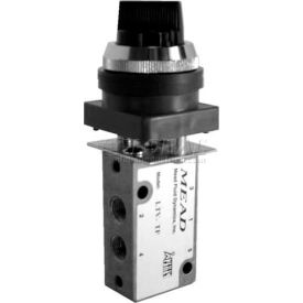 Air Valve, 5 Port, 2 Position, Manual, 1/8" NPTF Port, Two-Position Actuator, Detent Return