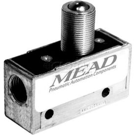 Air Valve, 3 Port, 2 Pos, Mechanical, 1/8" NPTF Port, Ball Roller Actuator