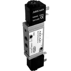 Air Valve, 5 Port, 2 Pos, Double Solenoid, 1/8" NPTF Port, 12VDC