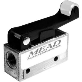 3 Port, 2 Position, Mechanical Air Valve, 1/8" NPTF Port, Nylon Roller Leaf Actuator