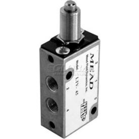 Bimba-Mead Air Valve 5 Port, 2 Pos, Mechanical, 1/8" NPTF Port, Straight Plunger Actr