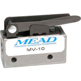 3 Port, 2 Pos, Mechanical Air Valve, 1/8" NPTF Port, Straight Leaf Actr