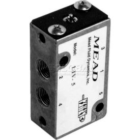 Air Valve, 5 Port, 2 Position Mechanical, 1/8" NPTF Port, Pin Plunger Actuator