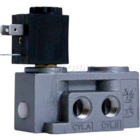 Air Valve, 5 Port, 2 Pos, Single, 1/4" NPTF, 24VDC