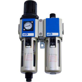 FRL Combination, Semi-Auto Drain, Polycarbonate Bowl, 1/4" NPT