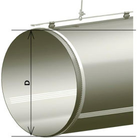 16" Gray Straight Section With Vents - 100 CFM