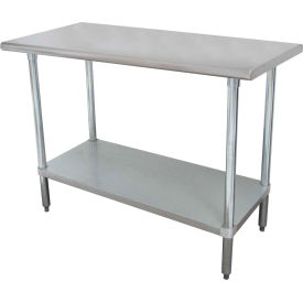 Stainless Steel Table, 60 x 30", Adjustable Galvanized Undershelf, 16 Gauge