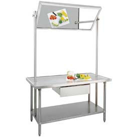 304 Stainless Steel Demo Table, 60 x 36", Adjustable Undershelf, 14 Gauge