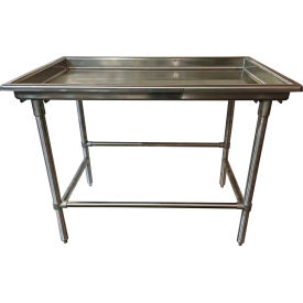 304 Stainless Steel Sorting Table, 96 x 30", 3" Edge, 16 Gauge