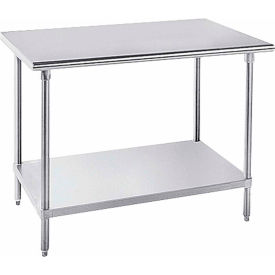 Stainless Steel Table, 60 x 30", Adjustable Undershelf, 16 Gauge