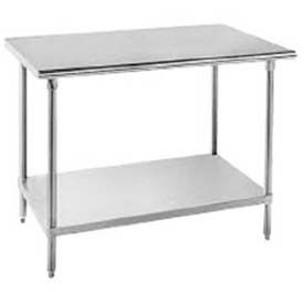 304 Stainless Steel Table, 36 x 30", Adjustable Undershelf, 16 Gauge