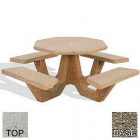 40" Octagon Picnic Table, Tan Top/Gray Frame