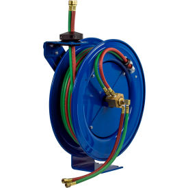 1/4"x100' 200 PSI Spring Retractable Dual Hose Welding Cable Reel