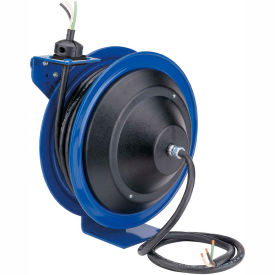 Coxreels Power Cord Spring Rewind Reel, 50' Cord, 12/3