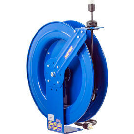 Safety Series Spring Rewind Power Cord Reel: Single Recept 100' Cord 12 AWG