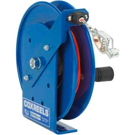 Spring Rewind Static Discharge Hand Crank Cable Reel, 100' Stainless Steel Cable