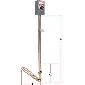 Immersion Tank Heater, 1000W 120V 304 Stainless Steel