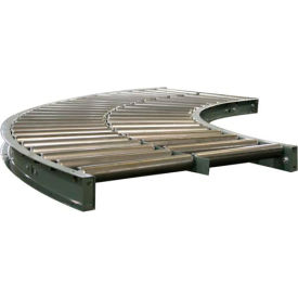 24"W - 1.9" Galvanized Single Straight Roller Curve - 21" Between Rails