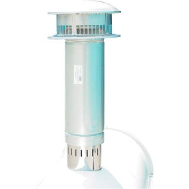 Long Round Flue Stack W/ 6" Dia. Rain Cap 18"L, Silver
