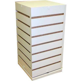 Slatwall Counter Top Cube Display Fixture-White with Spinner Base