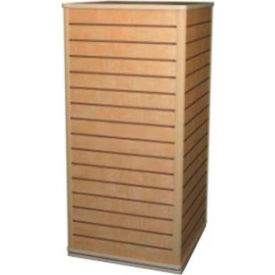 Slatwall Counter Top Cube Display Fixture-Birch with Spinner Base