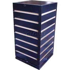 Slatwall Counter Top Cube Display Fixture-Black with Spinner Base