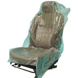 Economy Plastic Seat Covers Roll, Green - 200 Covers/Roll