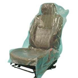 Premium Plastic Seat Covers Roll, Green - 200 Covers/Roll