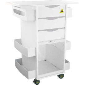White MRI Core DX Lab Cart with Extended 29" Top, 29"W x 19"D x 34"H
