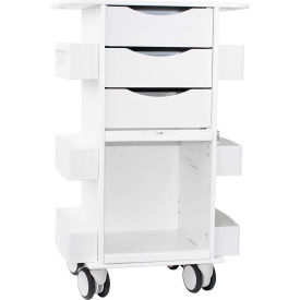 Deluxe Medical Cart with Clear Sliding Door, 23"W x 19"D x 35"H, White