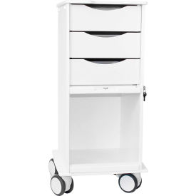 Core SP Space Saving Lab Cart with Clear Sliding Door, White
