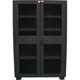 Heavy Duty Storage, Clear View Door, 4 Shelves, 60"W x 24"D x 78"H, All-Welded, Gray