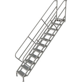 11 Step Industrial Access Stairway Ladder, Grip Strut