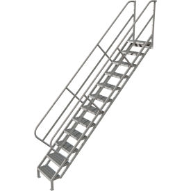 12 Step Industrial Access Stairway Ladder, Grip Strut