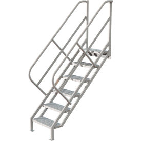 6 Step Industrial Access Stairway Ladder, Perforated