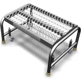 Mobile Aluminum Step Stand w/ Grip Strut Top Step & 24"W Platform - WLAR001245